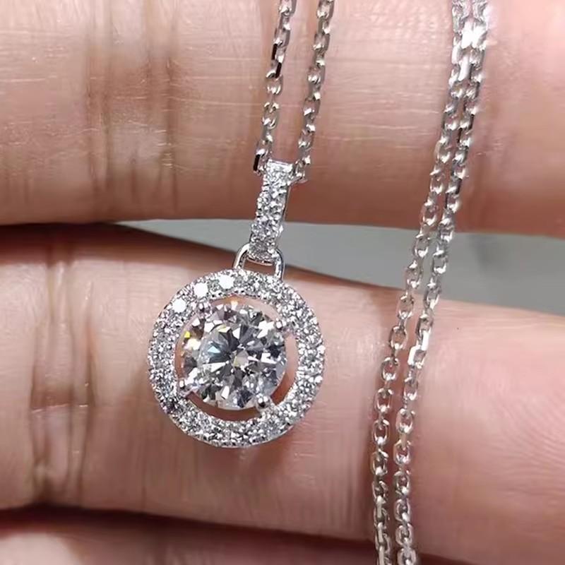 Xiaomi Huitan Classic Round CZ Pendant Necklace for Women Simple and Luxury Female Accessories Wedding Party Temperament Jewelry