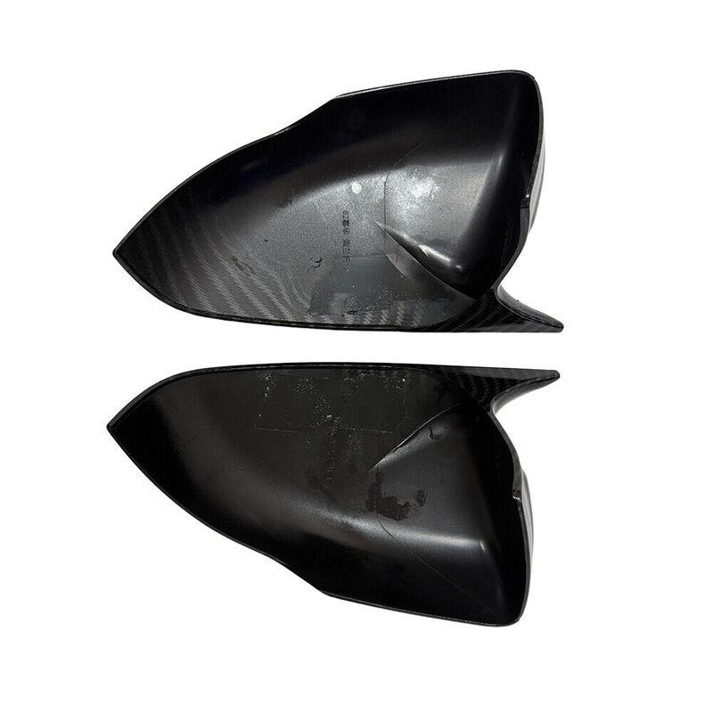 For Kia Carnival ABS Carbon/ Black Car Rearview Side Mirror Cover Wing Cap Exterior Door Housing Trim Adhesive Sticker