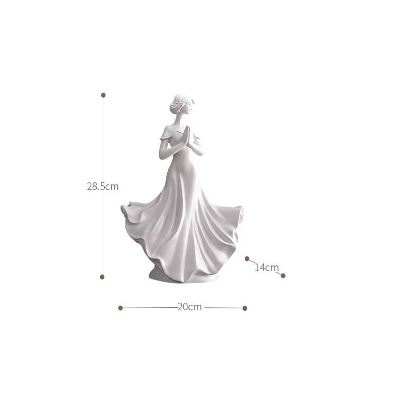 Modern minimalist shadow sculpture Character art ornaments Resin material white female figurine Study and home Decor Crafts