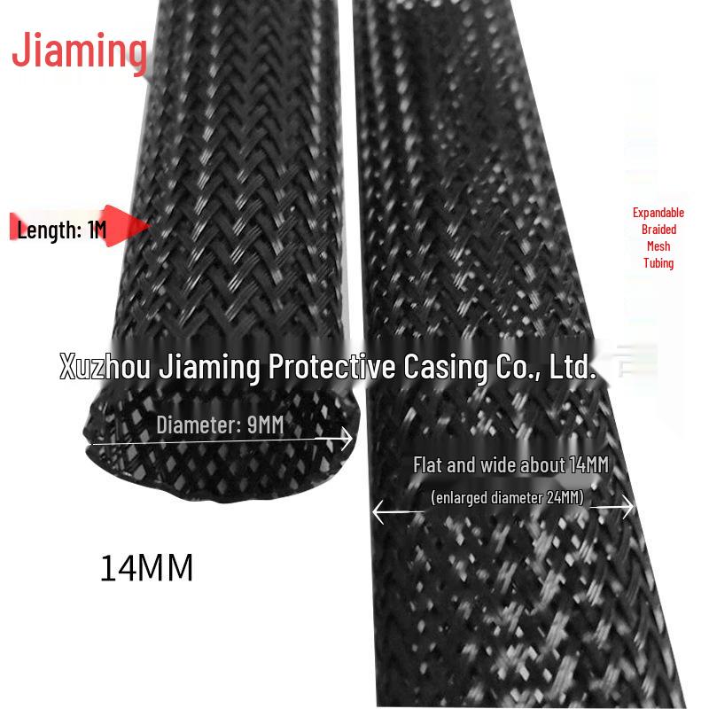 Tubulatură PET Negru Extensibilă Împletită: Protector Ham Cablaj Auto Piele de Șarpe