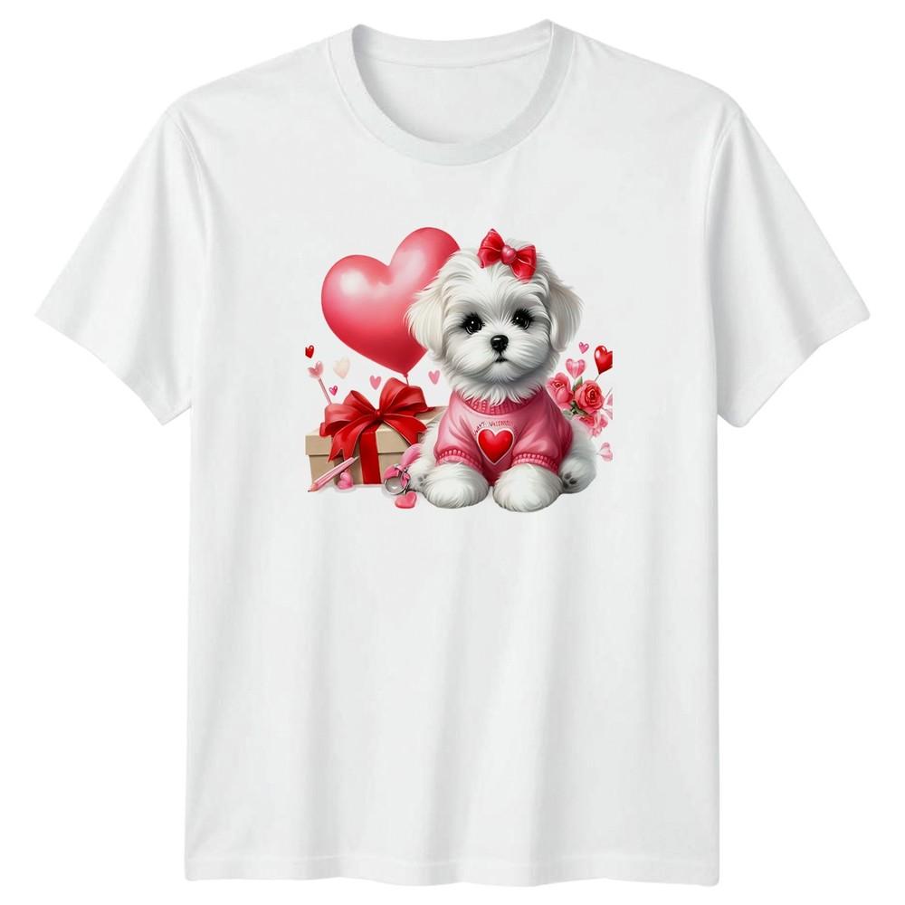 Puppy Valentines Day Dogs Unisexs TShirt Unisexs Tee Graphic Unisex Top S