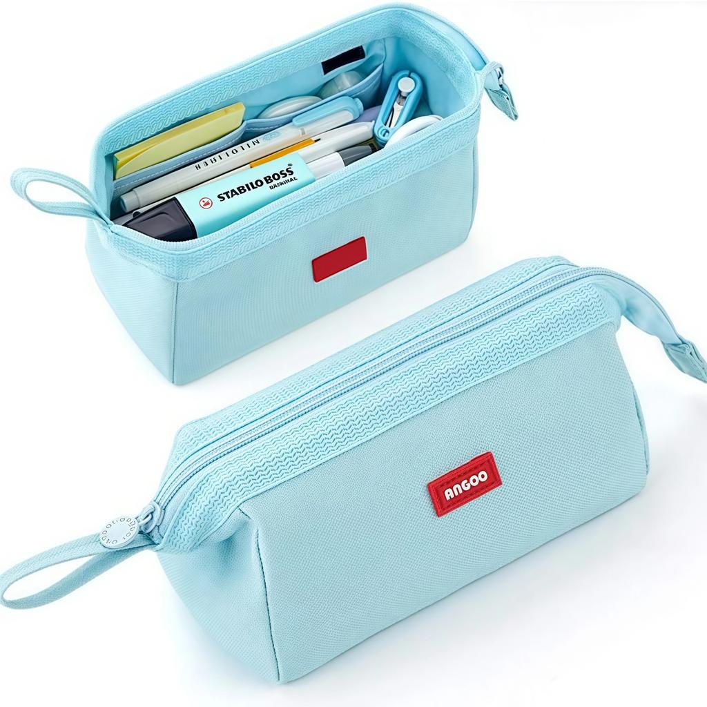Large Capacity Pencil Case with Pen Holder Label Minimalist Student Stationery Storage Creative Stationery Storage Bag