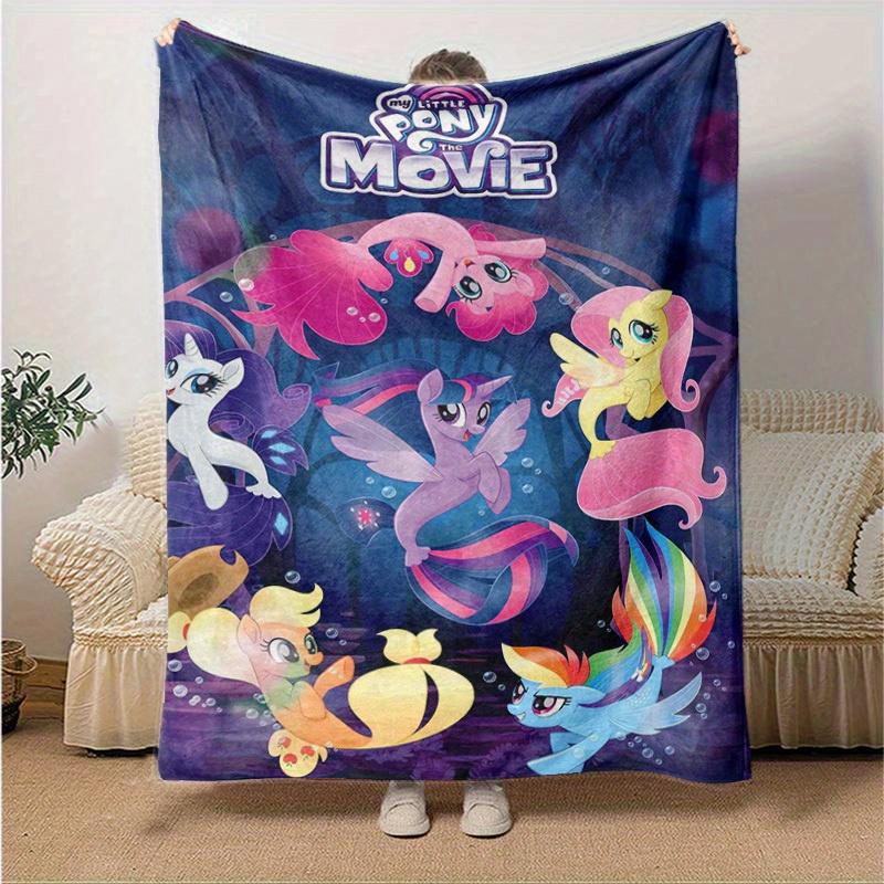 

1pc, My Little Pony The Movie Mermaid Tail Blanket, Soft Throw for Home Decor, Couch Cover, Outdoor Use, Travel, Camping, Car, Beach, Office Nap, Per 130x150cm