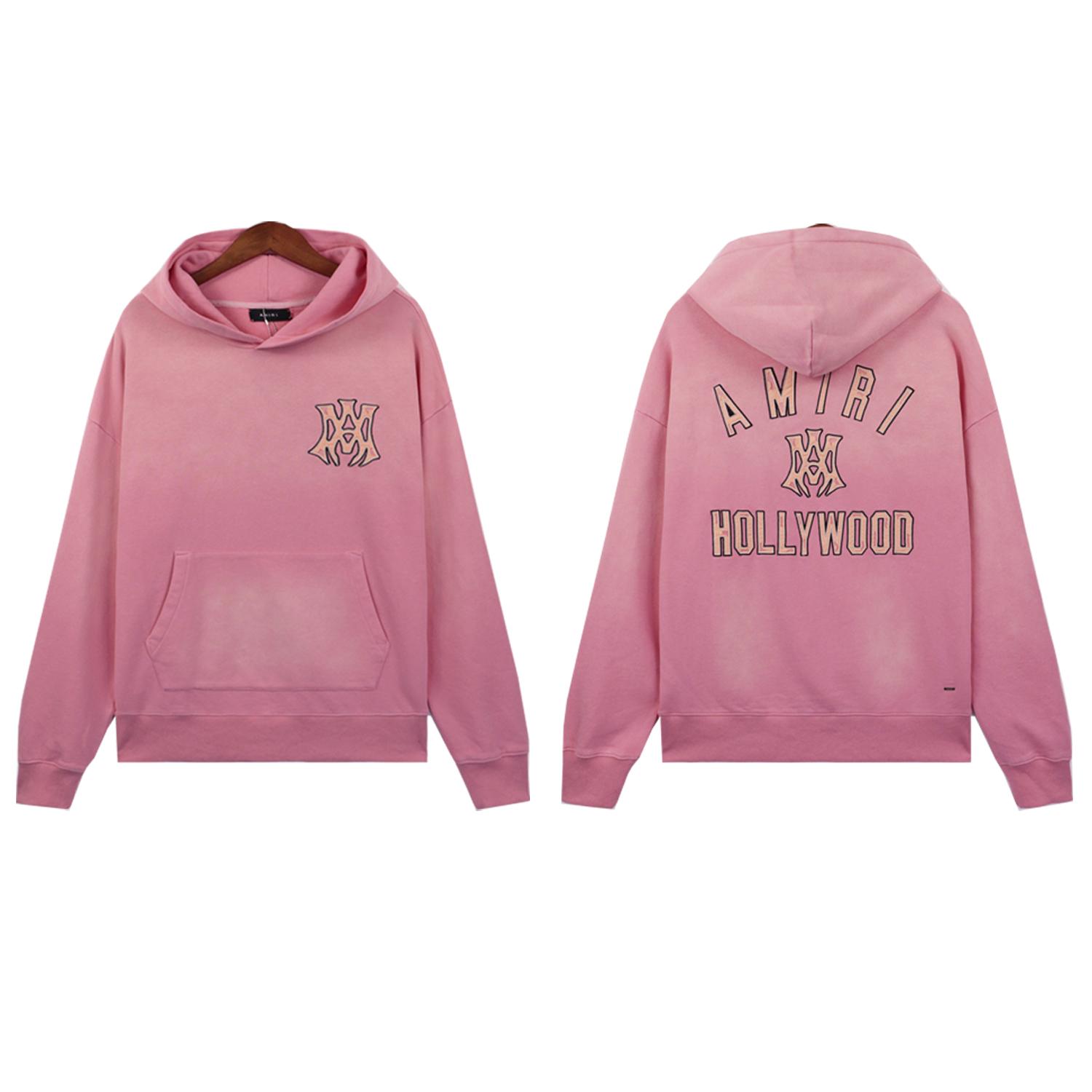 

Amiri 2025 Spring and Autumn New Washed Outdated Loose Large Hoodie Set Couple Hoodie Set S