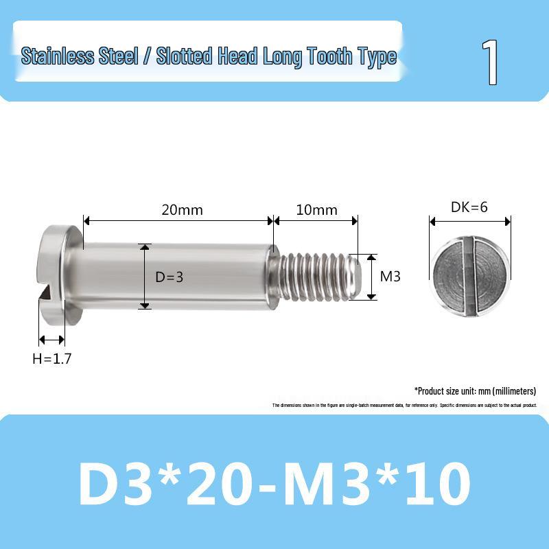 M3M4 Stainless Steel Slotted Set Screw & Half-Threaded Rod