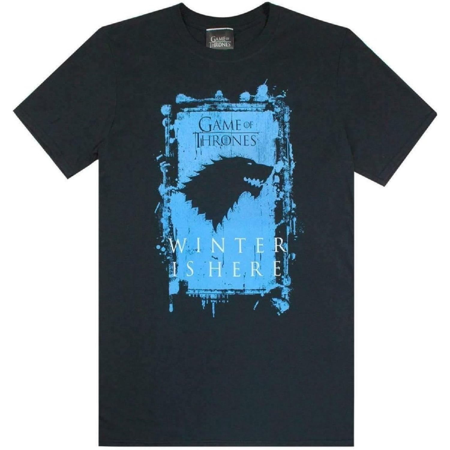 Игра Престолов Ванильный Подземелье Зима Близко Мужская Футболка (L) черный S