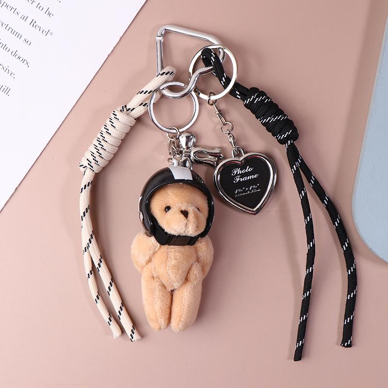 

Шлем Медведь Подвеска Милый Крутой Кожа Любовь Плетение Веревка Креативный Брелок Кукла Подвеска для Сумки