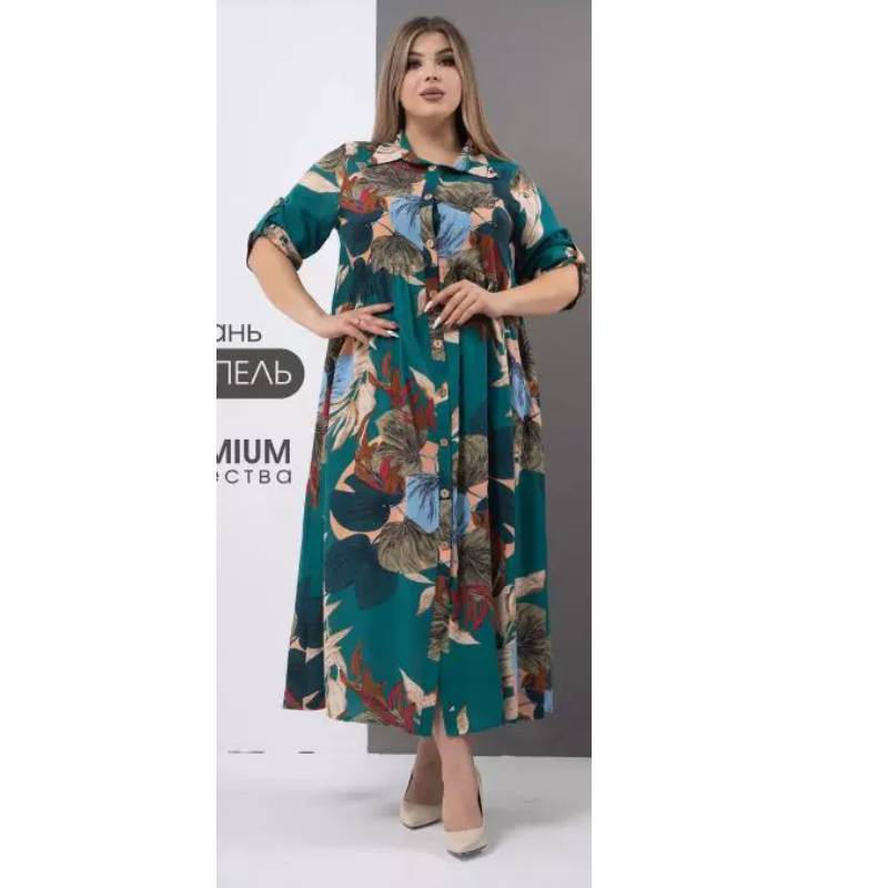 Cotton Sleep Dress With Button Closure For Plus Size Women