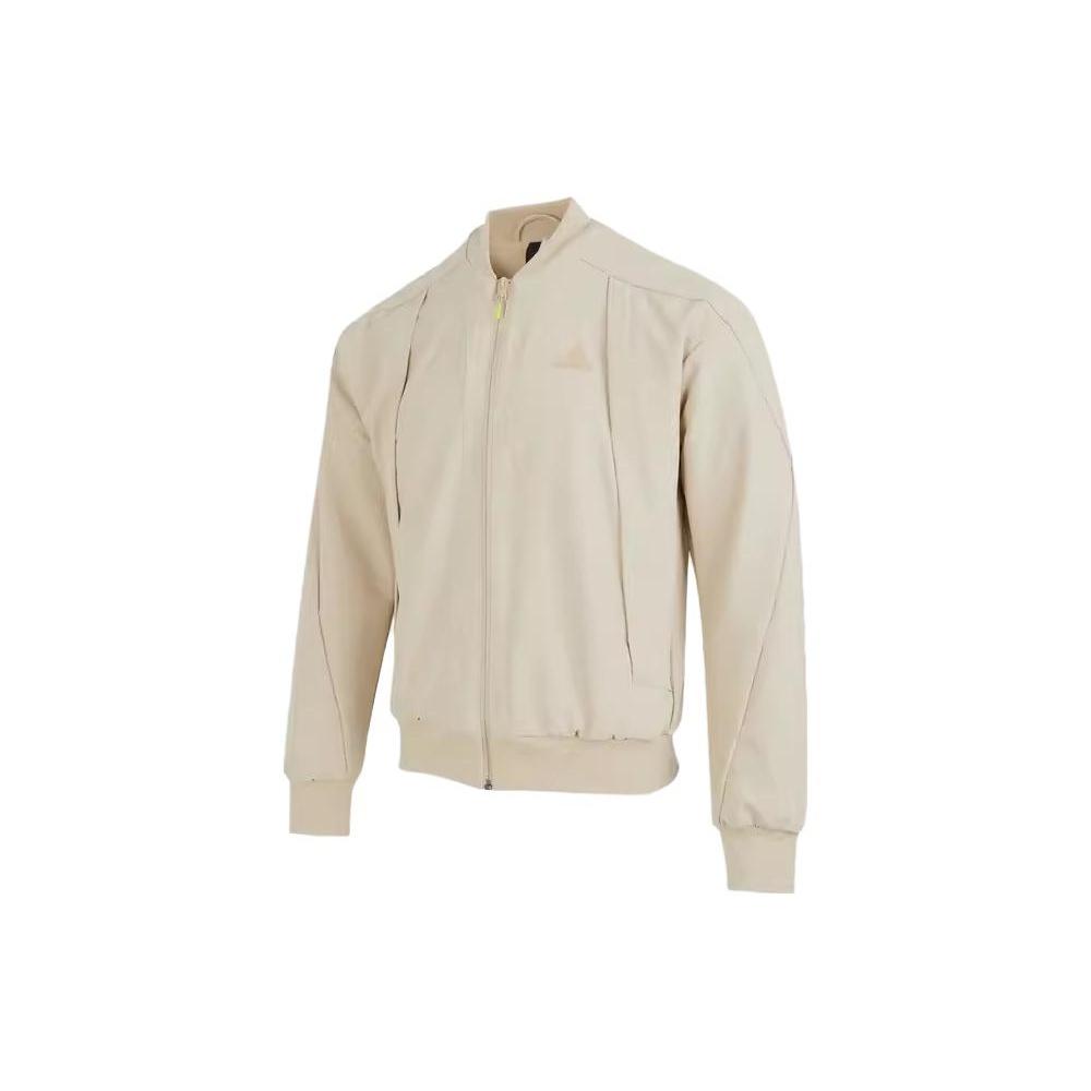 adidas originals Zipper Jkt Solid Color Casual Sports Jacket Beige Men's HL6493