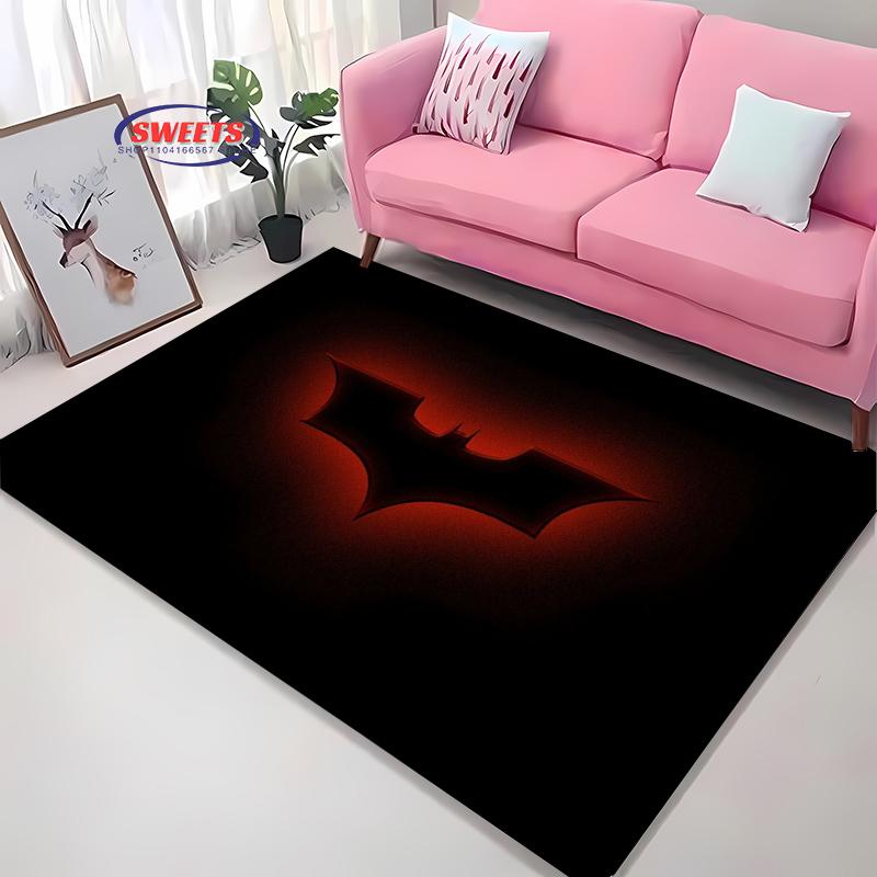 Tapis Logo DC Batman Nouvelle Sortie ! Tapis pour Salon Chambre d'Enfants, Zones de Chevet et de Bureau, Tapis Durable Lavable en Machine