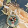 European and American New Flower and Woman Pattern Round Necklace Fashionable and Versatile Accessories