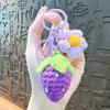 Cute Crochet Bouquet Mini Hand-knitted Flower Ring Car Bag Hanging Pendant Ornament Lover Valentine's Day gift Bag Charm