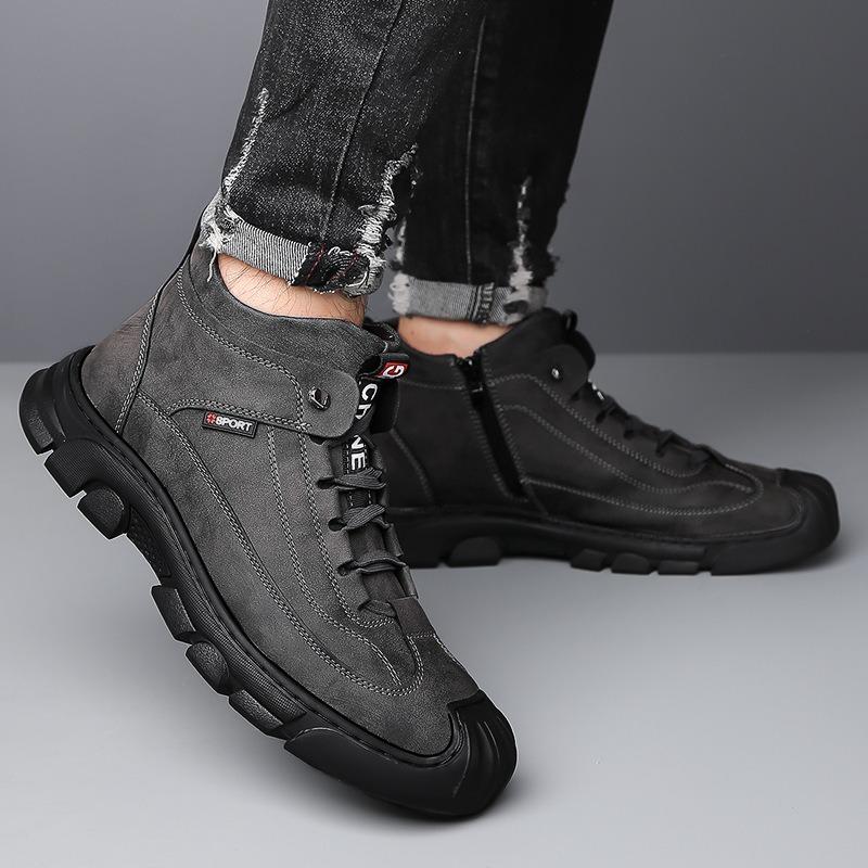 Winter cotton shoes men's warm wool piled thickened casual high-top shoes men's non-slip men's shoes
