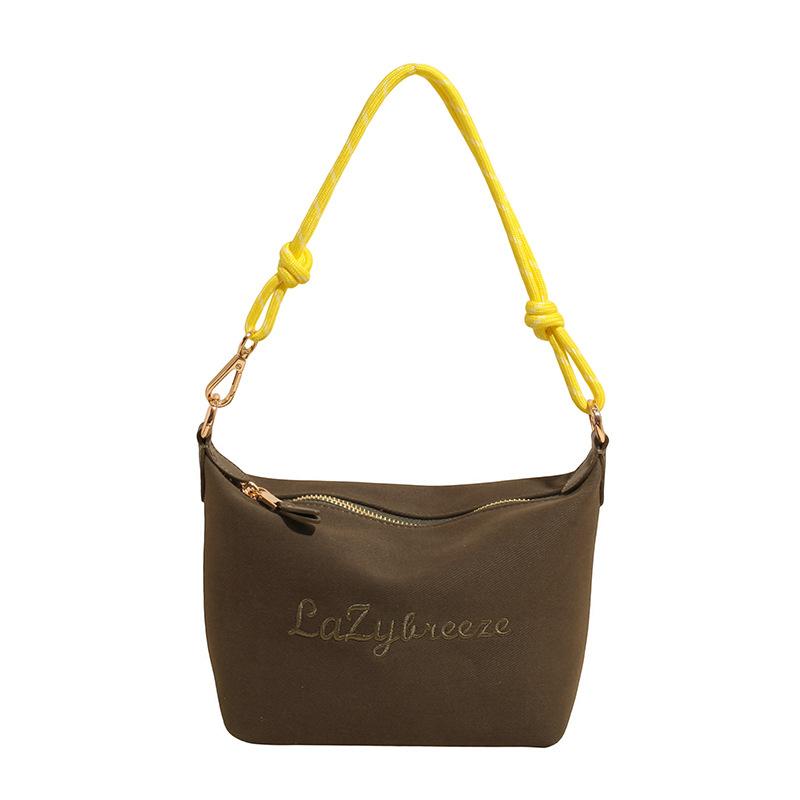 Exquisite small bag women's new fashion contrasting color versatile messenger bag one shoulder underarm dumpling bag