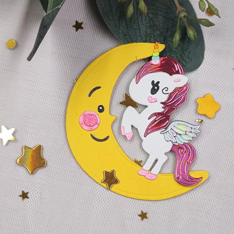 Moon and Pony Metal Cutting Dies Craft Embossing Scrapbooking Stamps for Card Making Decor