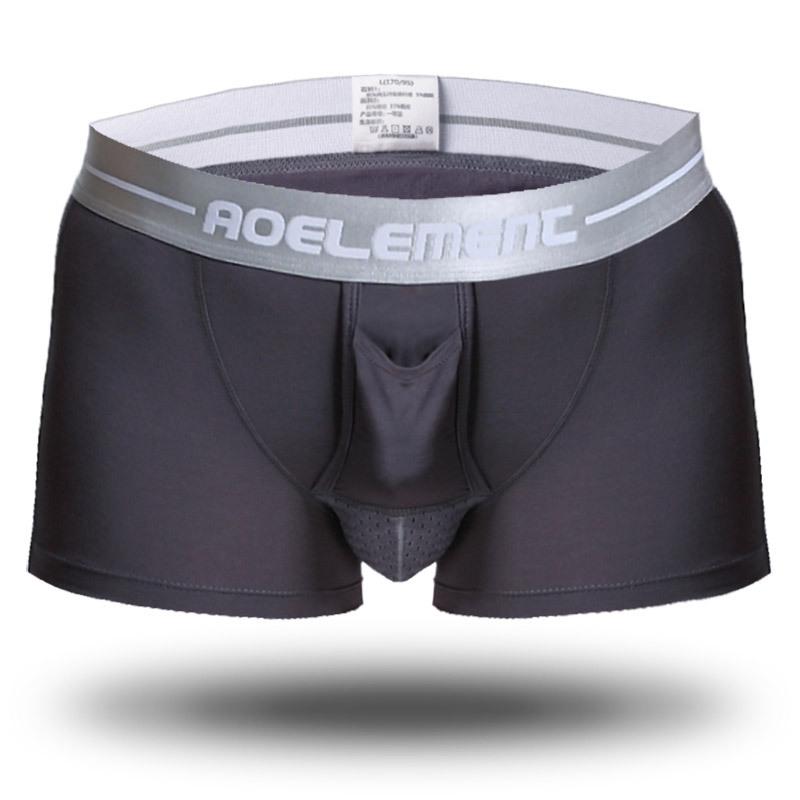 Herren Eis-Seide Mid-Rise Boxer Briefs mit Hodensackstütze