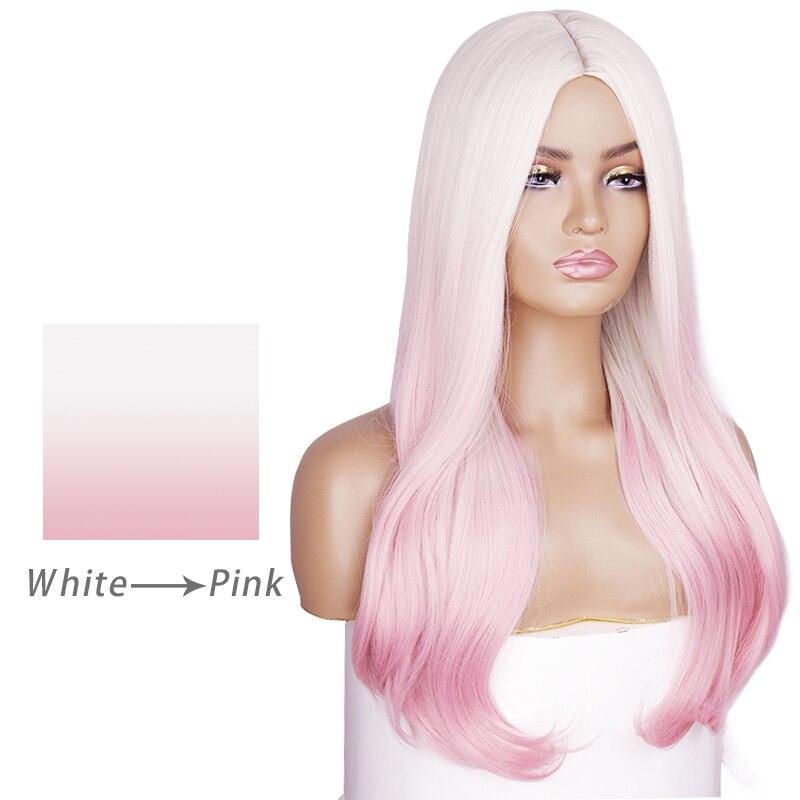 

MISS WIG Синтетические длинные волнистые парики для женщин Розовый женский Ahri KDA Косплей Средние натуральные волосы Высокотемпературное волокно Парик Лолита