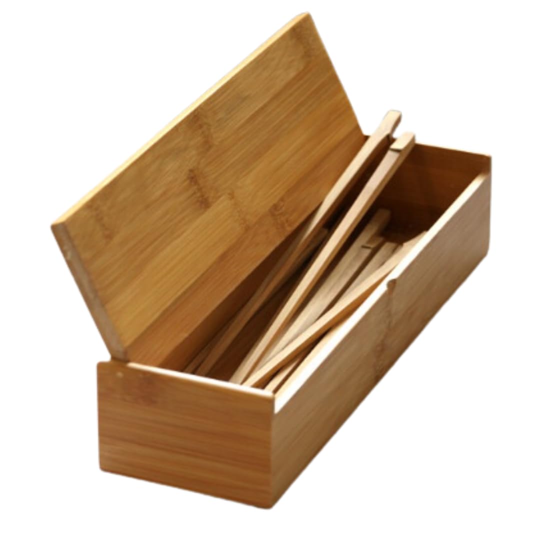 

Uccellino Bamboo Cutlery Case with Lid, Chopstick Holder, Spoon Holder, Fork Holder, Restaurant Tableware, Commercial Use, Store (1 Piece)