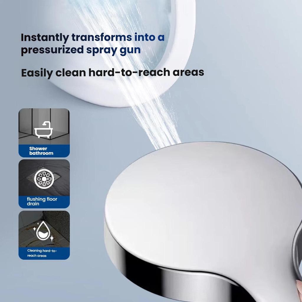 SUPOR Handheld Shower Head with Large Panel and Spray Gun, 1.5m Shower Hose, 3-Piece Shower Set