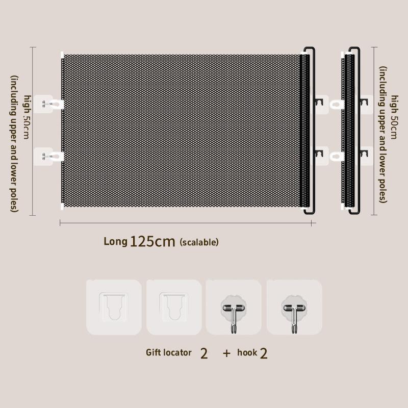 Retractable Pet Gate For Cats Dogs No-Drill Mesh Safety Barrier Anti-Jump Isolation Fence To Prevent Cat From Escaping Indoor