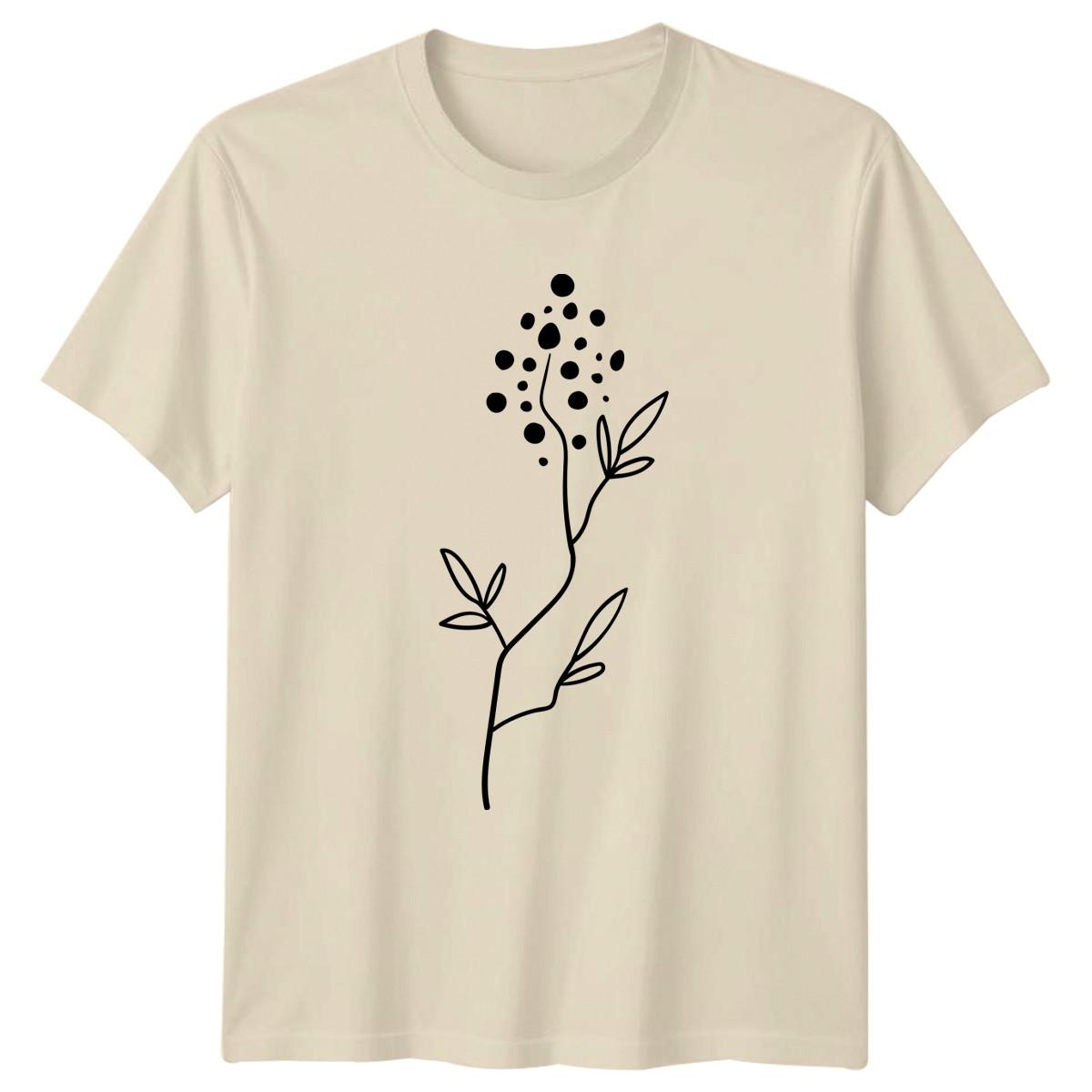 Botanical Branch Berries Line Art T-Shirt Minimalist Art Botanical Birthday M