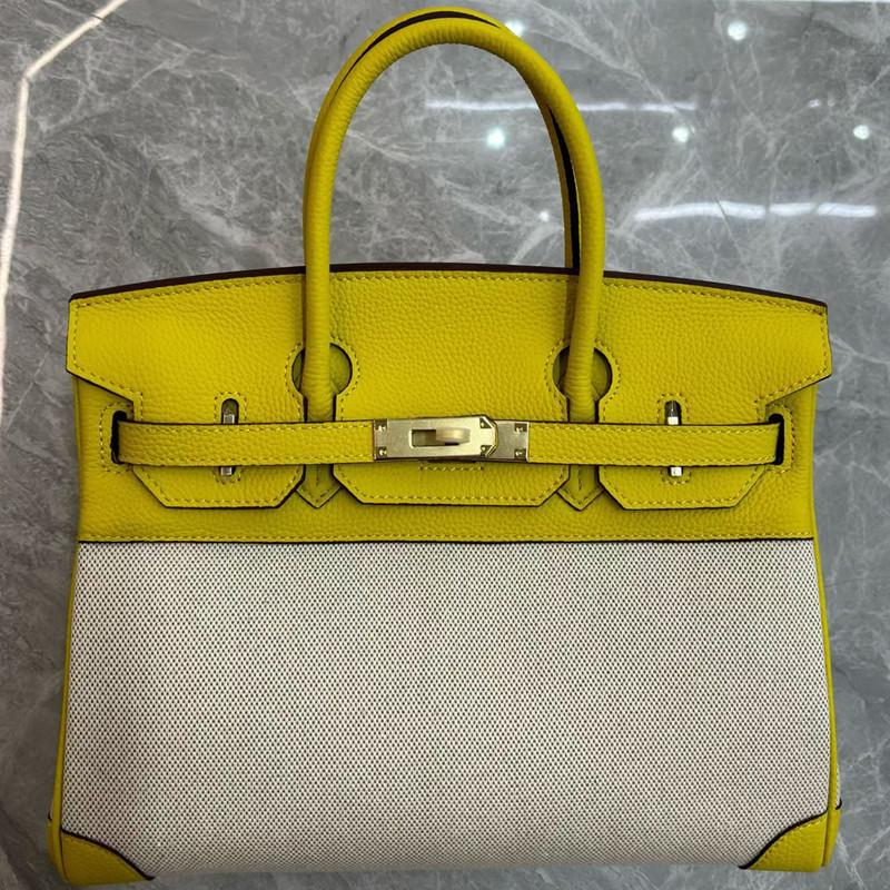 Cowhide with Canvas Platinum Bag New Trend Handbag Fashion Women's Bag Women's Bag