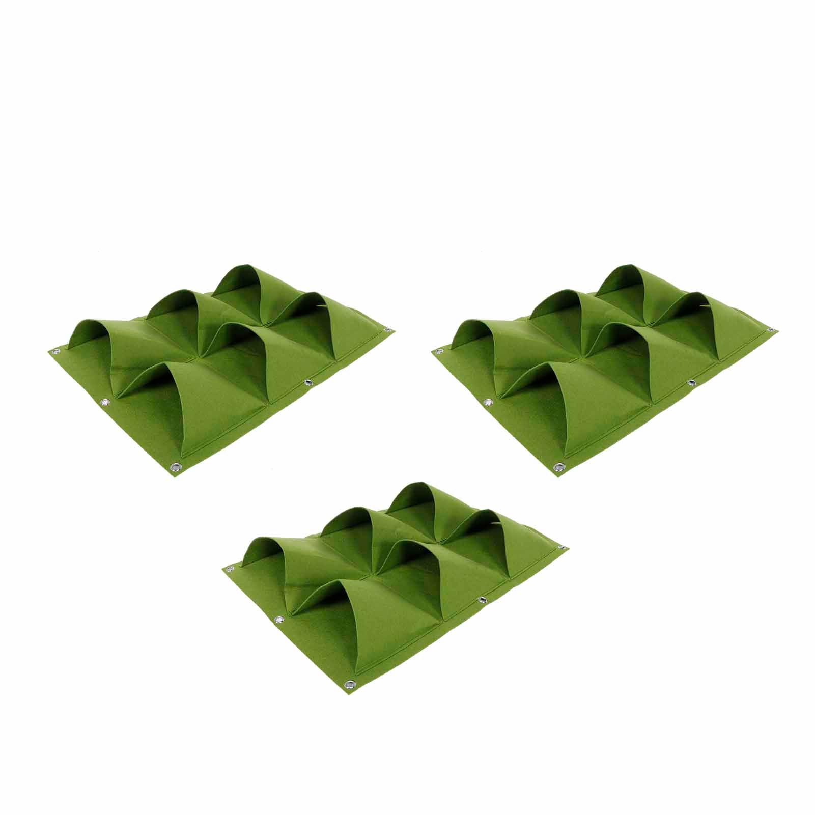 3Pcs 6   Plant Growing Bag Degradable Wall Hanging Felt Planter Bags Garden Tool