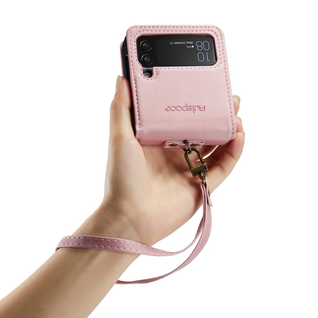 Antypoślizgowa skórzana składana obudowa Funda do Samsung Galaxy Z Flip4 Flip 4 5g Zflip4 Matowa, precyzyjna obudowa z wycięciem