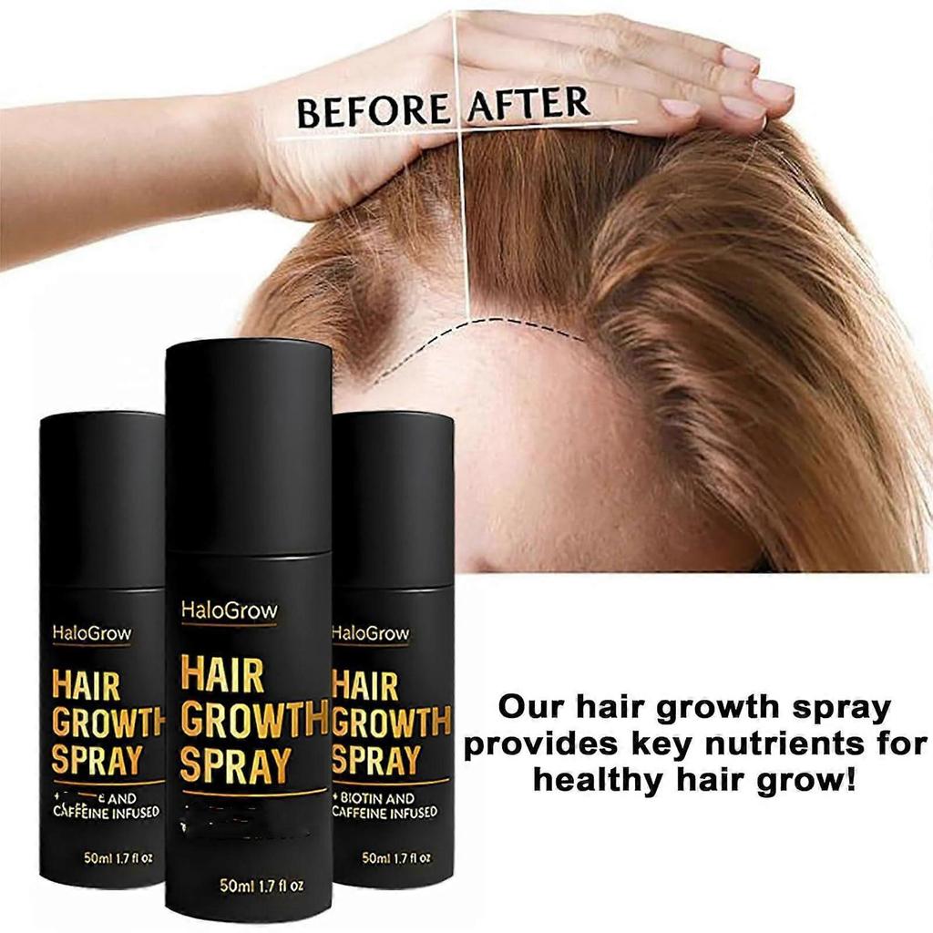 HaloGrow Hair Growth Spray –All Hair Types with Natural Ingredients, Reduced Shedding, Hydration and Silky Texture- 50ml