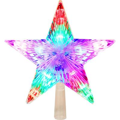 LED Star for the Top of the Christmas Tree with Flowing Multi-color Light