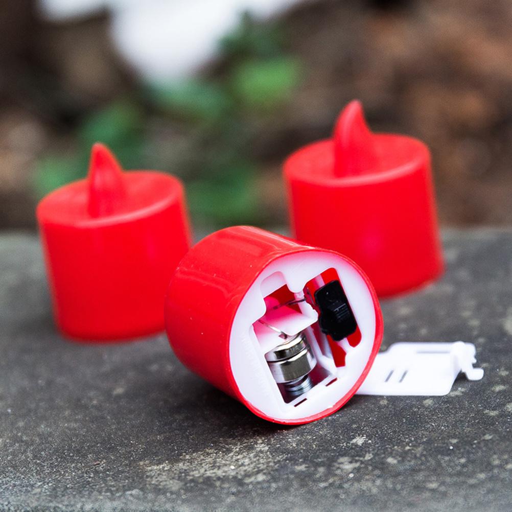 24Pcs Red LED Candles Flameless Electronic Tea Lights for Wedding Party Decoration Romantic Lights Home Decor