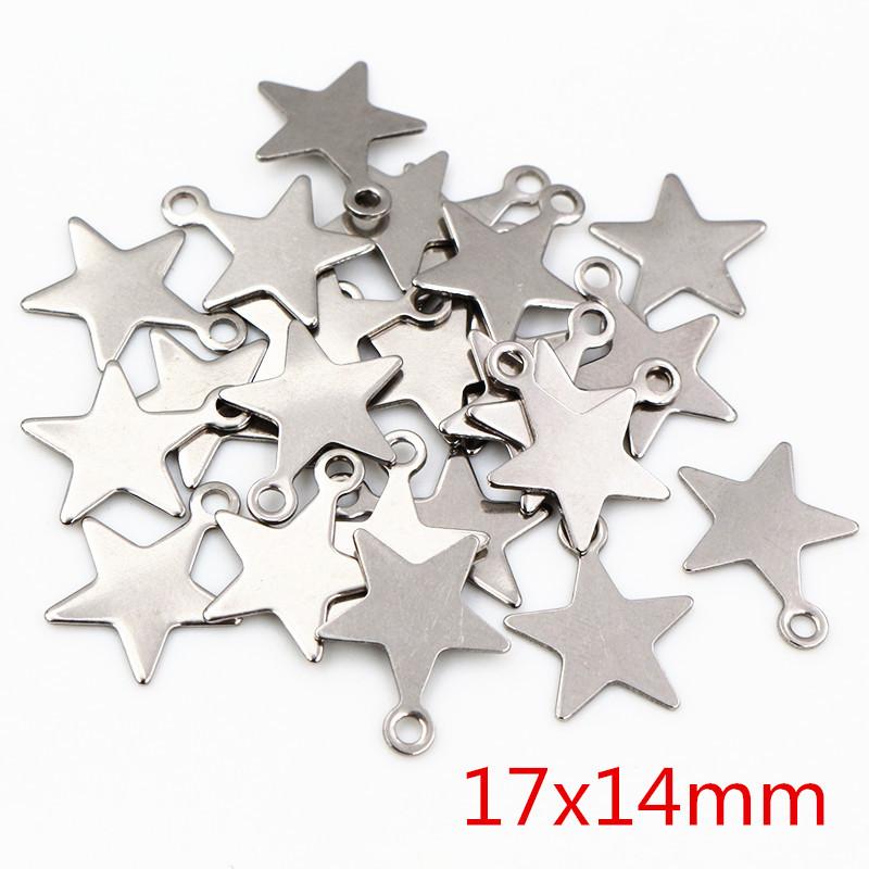 30pcs/lot No Fade 316 Stainless Steel Star Heart Fish Cat Charms Pendant for DIY Necklace Bracelet Craft Jewelry Making Findings