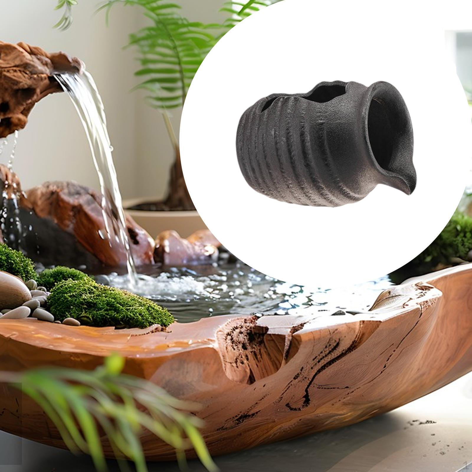 

Керамический циркулирующий фонтанный сосуд, открытый резервуар для воды, декоративный аквариум, пещера, аксессуар для домашнего офиса чёрный