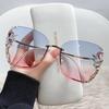 Diamond Inlaid Sunglasses for Women UV Sunglasses Round Face Sun Protection Fashion Driving Ladies Glasses