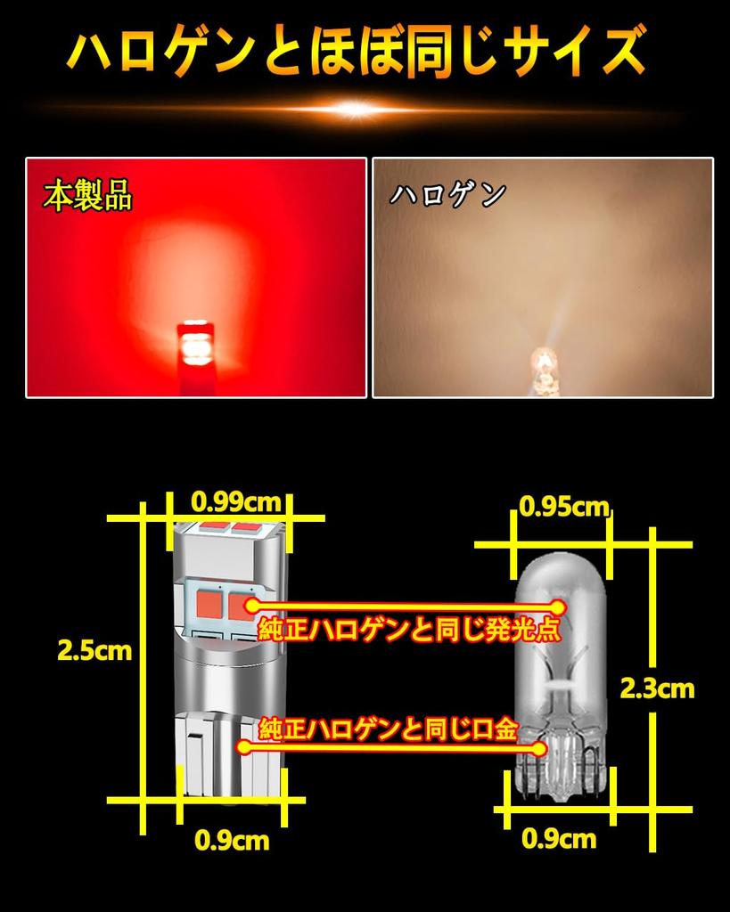 WENLE T10 LED Bulb, Super Explosive Red 800K, 2 Bulbs, 1000 Lumens, CSP LED
