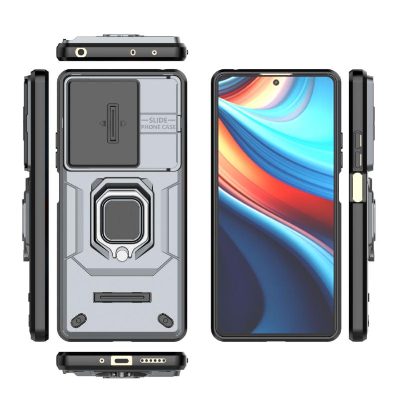 For Xiaomi Redmi Note 13R Pro 5g Back Cover Shockproof Armor Case Slide Camera Lens Protect Magnetic Stand Holder Phone Cases