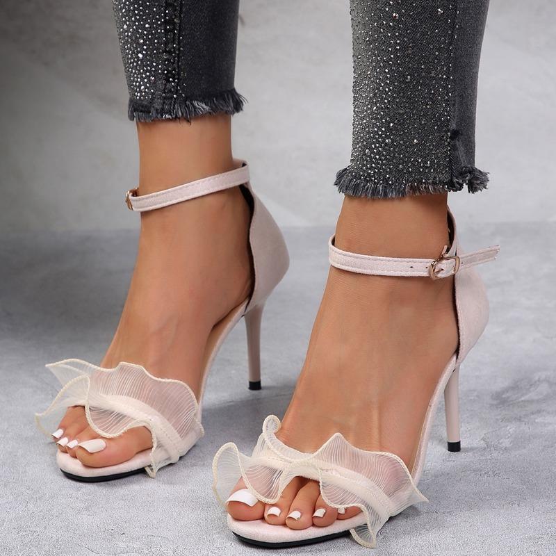 Fashion Large Size Low Sandals Woman Leather Big Low-heeled Rome Slides Hoof Heels PU Fabric Low Sandals Woman Leather Large Size Low-