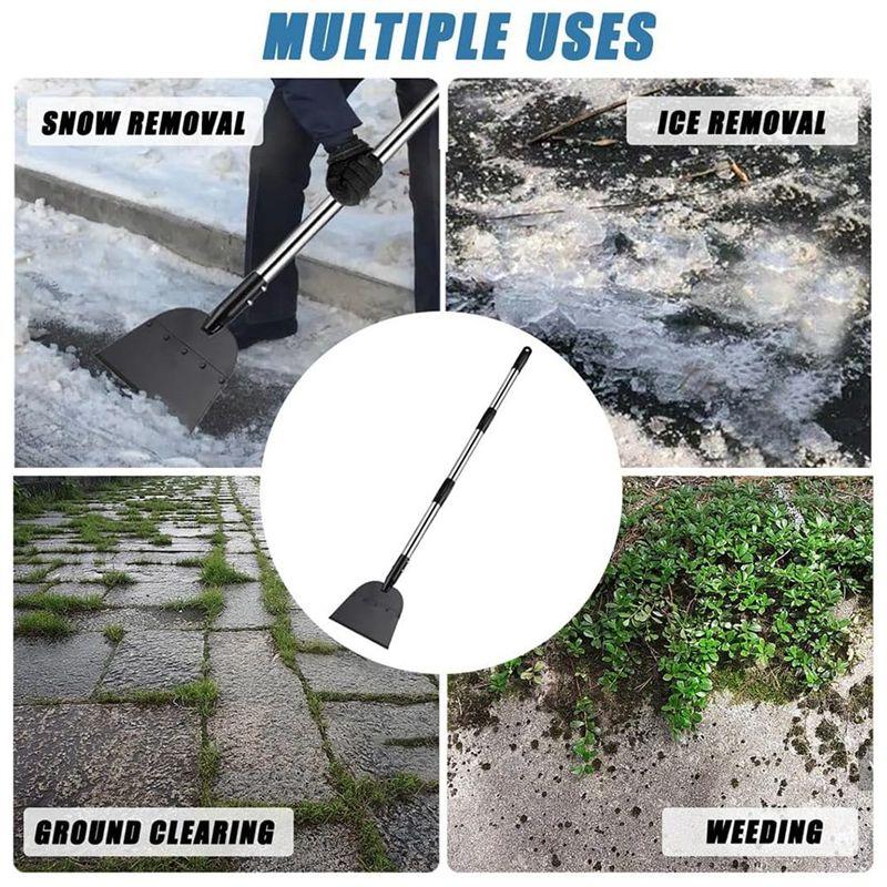 AEE4-Snow Shovel, Driveway Ice Scraper Tool, Floor Scraper For Cleaning Weeds Tools, Suitable For Roads Outdoor Garden