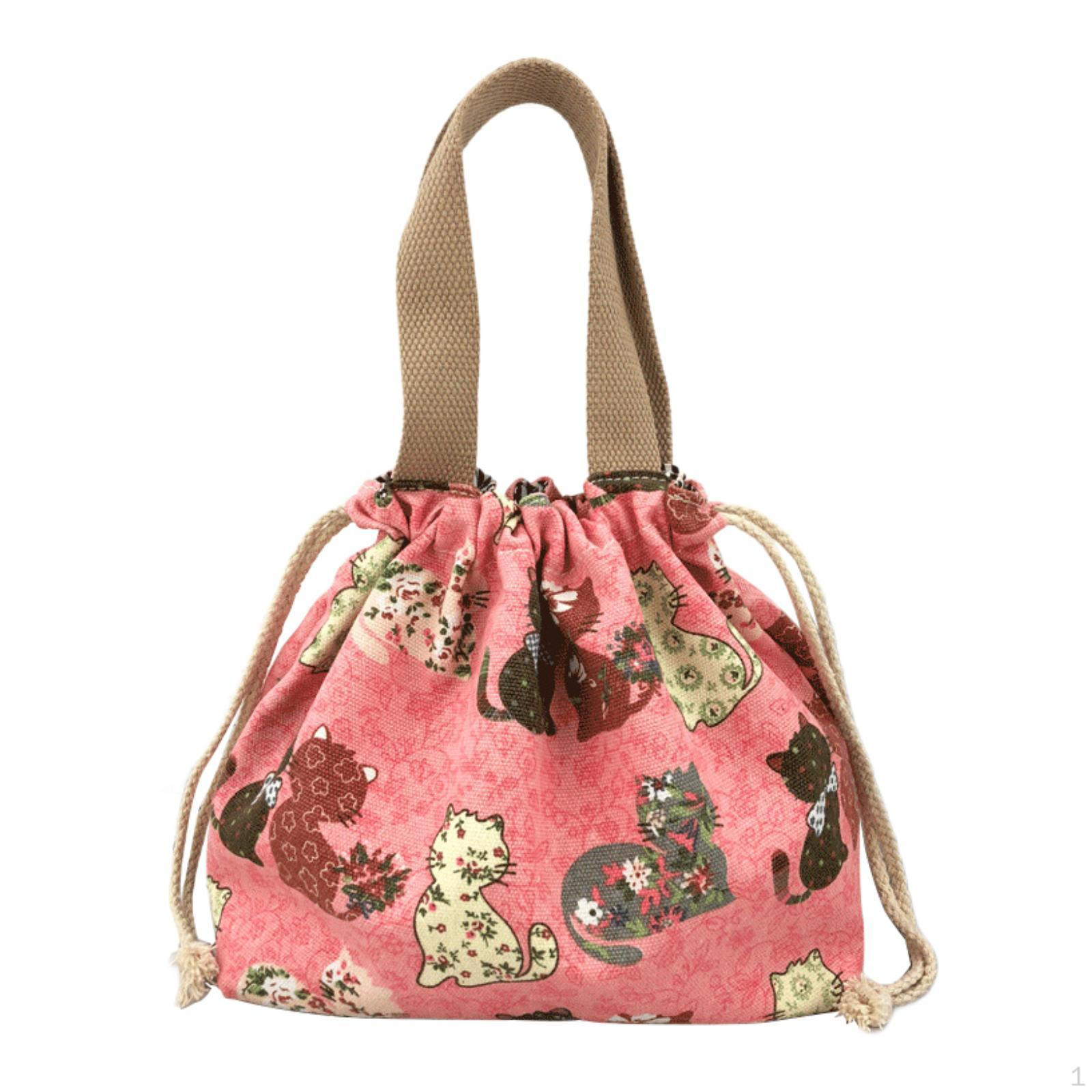 

Сумка-тоут Bento, маленькая симпатичная коробка для ланча с завязкой, изолированная сумка для