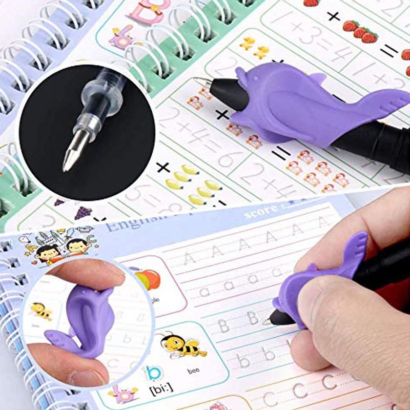 4 Stück Französisch Magisches Übungsheft Stift Vorschulen Kinder Kalligraphie Notizbuch Kinder Wiederverwendbares Französisch Schreibbuch Alter 3-8