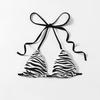 TS JYL-BK030 Print Halter Bikini Top, Tie Back Sexy Swim Top For Beach And Spa Wear