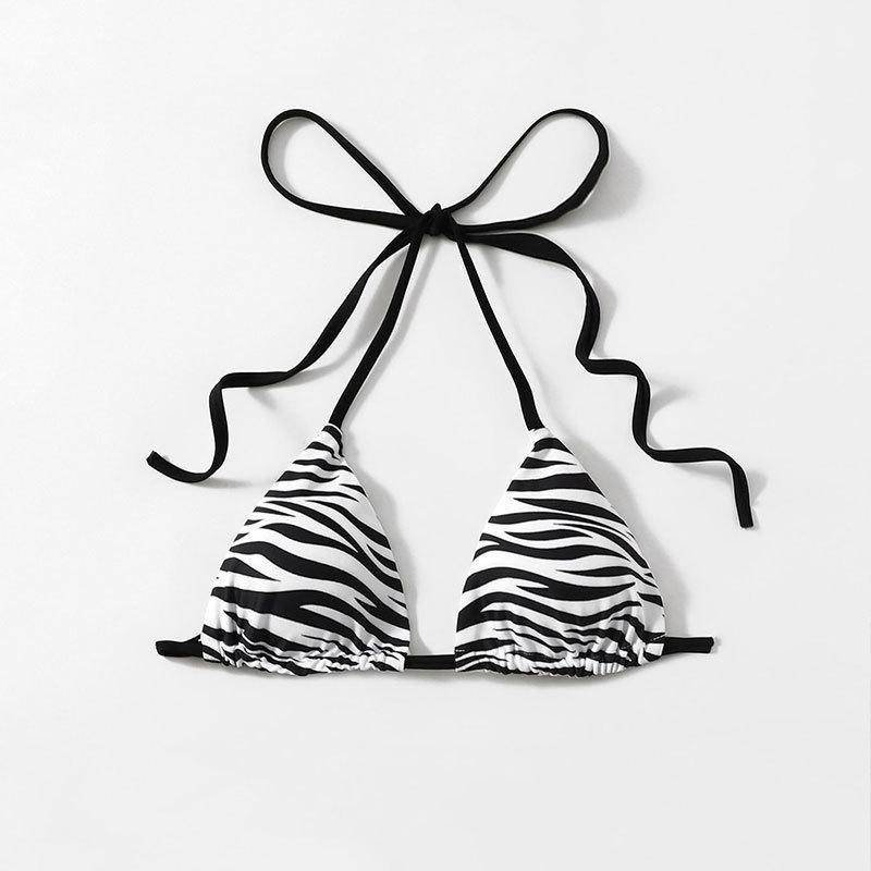 TS JYL-BK030 Print Halter Bikini Top, Tie Back Sexy Swim Top For Beach And Spa Wear