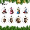 Warmes Licht Saisonale Ornamente Leuchtendes Weihnachtsgeschichte Ornament, Licht?Up Mini Tiere Hängende Kugel Dekoration mit Festlicher Innenraum Deko LED