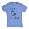 Mens Beach Please T Shirt Funny Sarcastic Tropical Seagull Graphic Novelty Tee