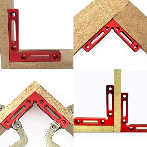 CarAngels Aluminum Full Square Corner Clamp Set of 2, L-Shaped, 90 Degree Square, Woodworking Fixing and Tightening Tool (New Model)