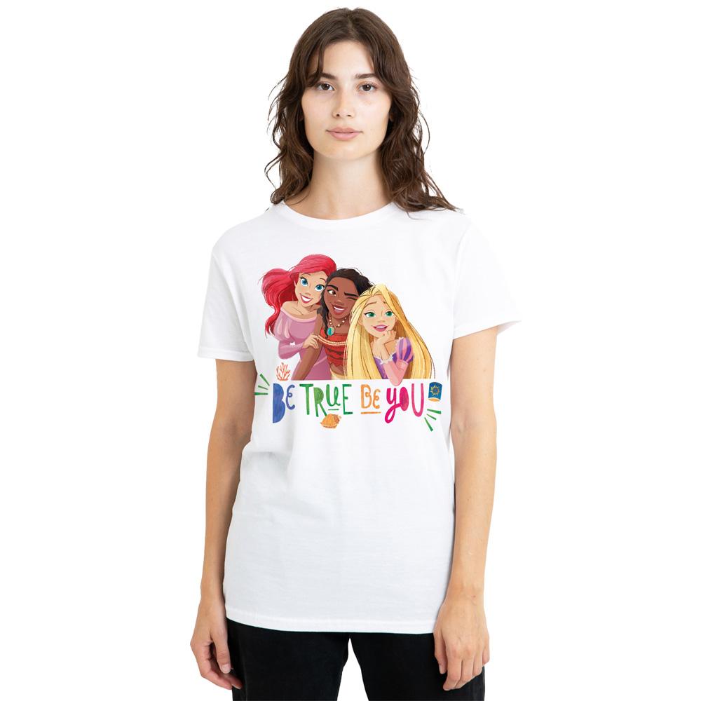 Disney Princess Womens/Ladies Be True Be You Ariel Moana Rapunzel T-Shirt