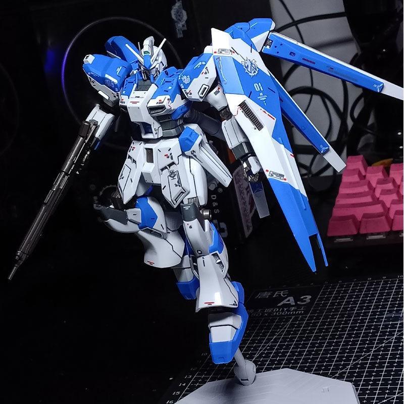 XFS Star 1/144 Scale HG Hi NU Mecha Assembly Model Peak Studio Robot Action Figure Collectible Toy with Display Stand Base Gift