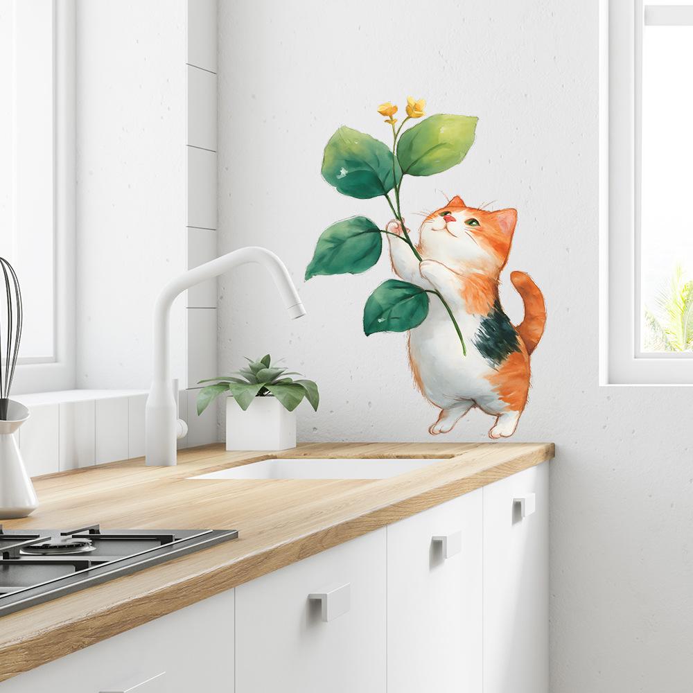 Personalized Painted Naughty Little Cat Living Room Entrance Hall Home Decoration Stickers