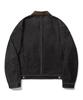 Trillion Corduroy Collar Denim Zip-Up Work Jacket (Black)