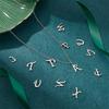 2 Sets 201 Stainless Steel Charms Alphabet Stainless Steel Color Laser Cut Letter A~Z 10~13x6~14x1mm Hole: 1mm 26pcs/set